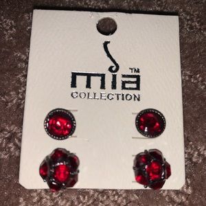 2 Pairs Fashion Crystal Earrings Ser